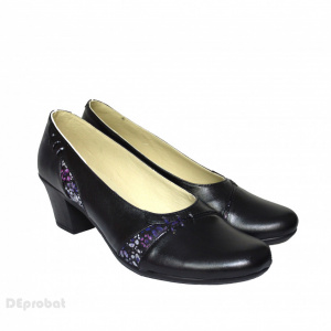 Pantofi dama negri eleganti din piele naturala cod P606