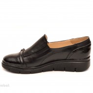 Pantofi dama negri sport-casual din piele naturala cu elastic cod P101