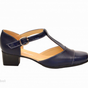 Pantofi dama piele naturala bleumarin cu bareta cod P26BLM