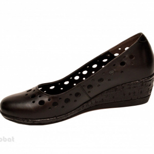 Pantofi dama piele naturala negri cu platforma cod P189