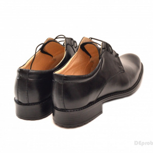 Pantofi negri barbati piele naturala casual-eleganti cu siret cod P70