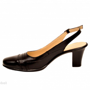 Pantofi negri dama eleganti lucrati manual piele naturala cod P148