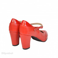 Pantofi rosii dama eleganti din piele naturala cod P381