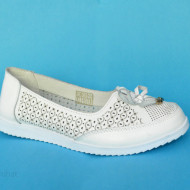 Pantofi sport dama din piele naturala, culoare alba cod P703