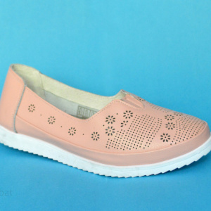 Pantofi sport dama din piele naturala, culoare roz prafuit cod P705