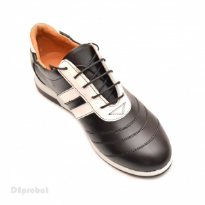 Pantofi sport dama piele naturala negru cu alb cod P78 - Made in Romania