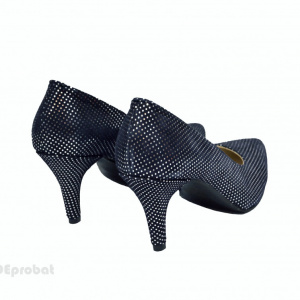 Pantofi stiletto dama eleganti din piele naturala bleumarin cod P331