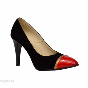 Pantofi stiletto dama eleganti din piele naturala velur cod P341