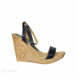 Sandale dama bleumarin cu platforma de 10,5 cm din piele naturala cod S53BLM