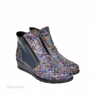 Botine dama multicolore din piele naturala cod G346
