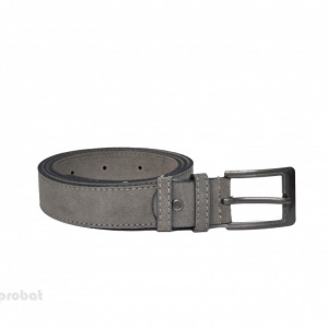 Curea piele naturala intoarsa gri (latime 3,5 cm) - Made in Romania C160