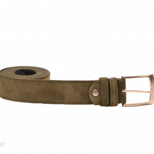 Curea piele naturala intoarsa Khaki (latime 3,5 cm) - Made in Romania C49