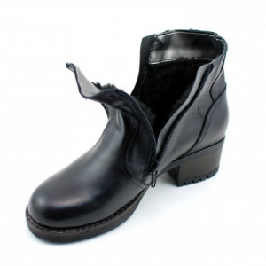 Ghete dama casual-elegante negre din piele naturala cod G33N