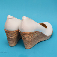 Pantofi albi dama eleganti - casual din piele naturala cod P162ALB