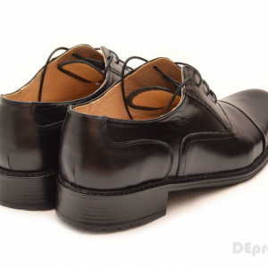 Pantofi barbati piele naturala negri casual-eleganti cu siret cod P16