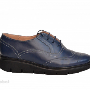 Pantofi dama bleumarin casual-eleganti din piele naturala Oxford Black cod P161BLM