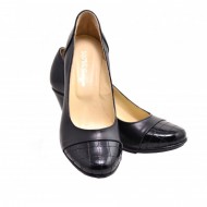 Pantofi dama eleganti negri din piele naturala cod P124