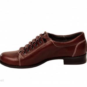 Pantofi dama grena cu siret elastic din piele naturala cod P181GR