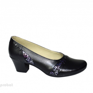 Pantofi dama negri eleganti din piele naturala cod P606