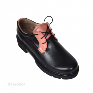 Pantofi dama negri lucrati manual din piele naturala cod P200