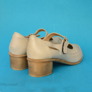 Pantofi dama piele naturala bej cu platforma cod P135BEJ - LICHIDARE STOC 40