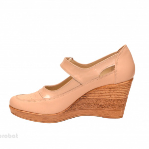 Pantofi dama piele naturala bej cu platforma cod P166BEJ