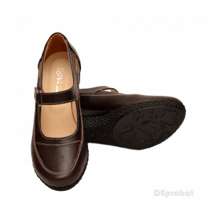 Pantofi dama piele naturala maro cu platforma cod P15M - Made in Romania