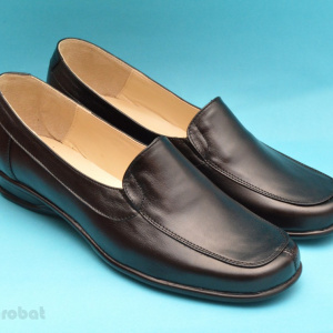 Pantofi dama piele naturala negri cu elastic cod P55 - Made in Romania