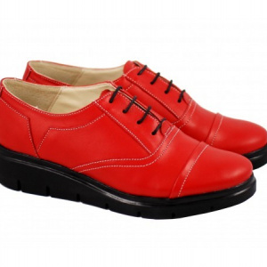 Pantofi dama rosii casual-eleganti din piele naturala cod P47R