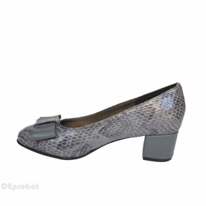 Pantofi gri dama eleganti din piele naturala cod P396