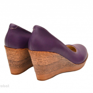 Pantofi mov dama eleganti - casual din piele naturala cod P146