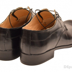 Pantofi negri barbati piele naturala casual-eleganti cu siret cod P41