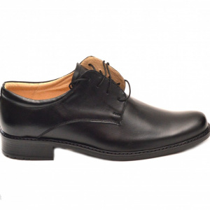 Pantofi negri barbati piele naturala casual-eleganti cu siret cod P70
