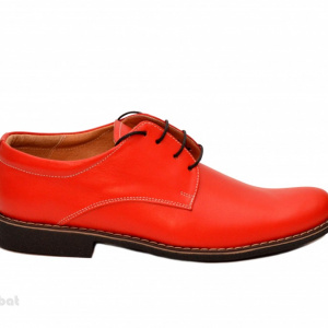 Pantofi rosii barbati piele naturala casual-office - cod P96