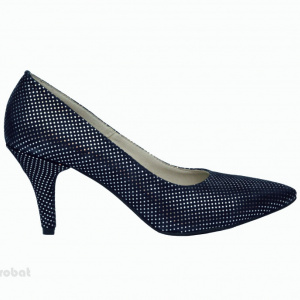 Pantofi stiletto dama eleganti din piele naturala bleumarin cod P331