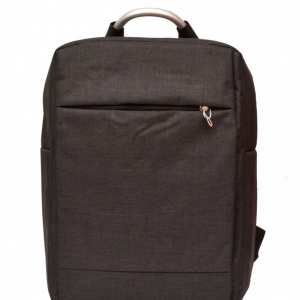 Rucsac unisex negru panzat cod B006 (43 x 31 cm) - Maner din aluminiu