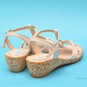Sandale albe dama din piele naturala cod S44