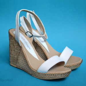 Sandale dama albe din piele naturala cod S53ALB - LICHIDARE STOC 37