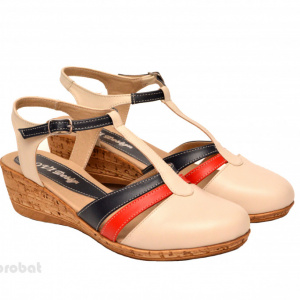 Sandale dama bej cu platforma din piele naturala cod S57