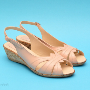 Sandale dama casual - elegante bej din piele naturala cod S18