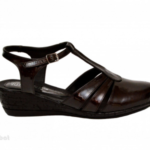Sandale dama negre lacuite din piele naturala cod S56N