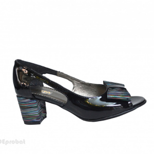 Sandale negre dama din piele naturala toc aplicat 6 cm cod S332