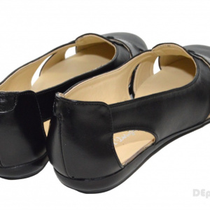 Balerini dama piele naturala negri cod B12 - Made in Romania