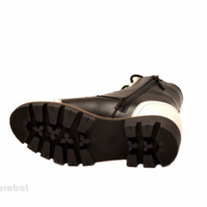 Bocanci dama piele naturala Negru cu Alb sport-casual cod BOC17
