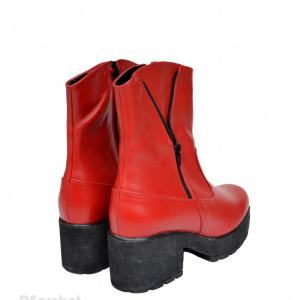 Bocanci dama rosii din piele naturala cod LSG315 - LICHIDARE STOC 39