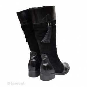 Cizme dama negre din piele naturala cod LSG333 - LICHIDARE STOC