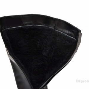 Cizme dama negre din piele naturala cu toc cod LSG328 - LICHIDARE STOC