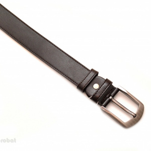 Curea piele naturala maro cu cusatura (latime 3,5 cm) - Curea maro piele naturala C53