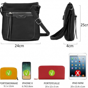Geanta unisex 6101-2BROWN - 25 x 24 cm - Borseta maro David Jones