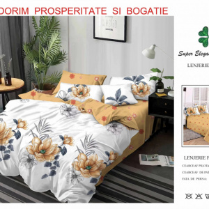 Lenjerie de pat din bumbac satinat Finet - Produs romanesc, calitate inalta - cod LJ708